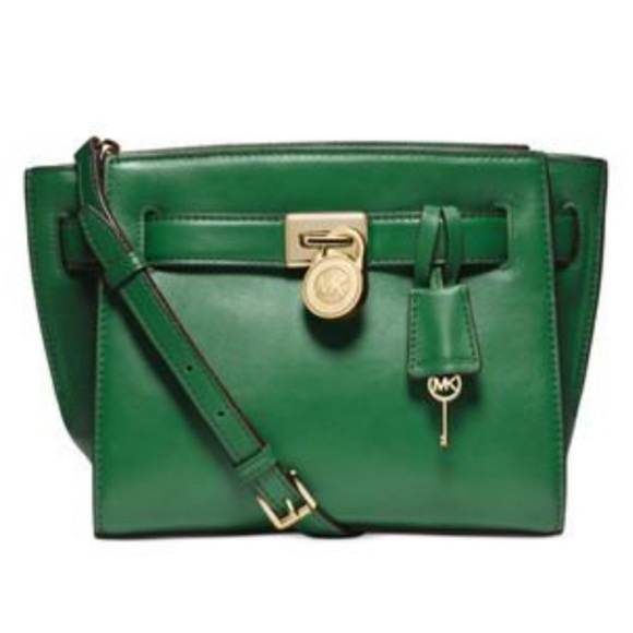 Michael Kors Hamilton Padlock and Key Traveller Bag in Gooseberry Green. - Picture 1 of 16